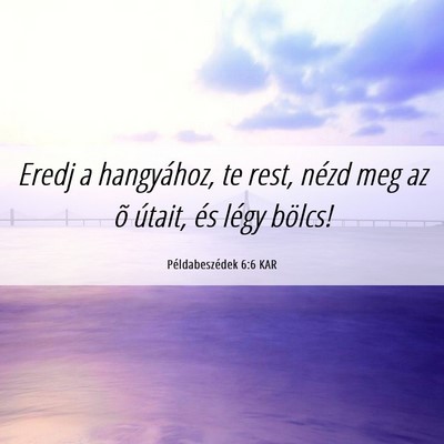 Picture 06 - Példabeszédek 6:6 KAR - Eredj a hangyához, te rest, nézd meg az õ - Bible Verse Picture