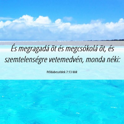 Picture 06 - Példabeszédek 7:13 KAR - És megragadá õt és megcsókolá õt, és - Bible Verse Picture