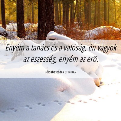 Picture 06 - Példabeszédek 8:14 KAR - Enyém a tanács és a valóság, én vagyok az - Bible Verse Picture