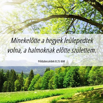 Picture 06 - Példabeszédek 8:25 KAR - Minekelõtte a hegyek leülepedtek volna, a - Bible Verse Picture