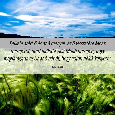Picture 06 - Ruth 1:6 KAR - Felkele azért õ és az õ menyei, és õ - Bible Verse Picture