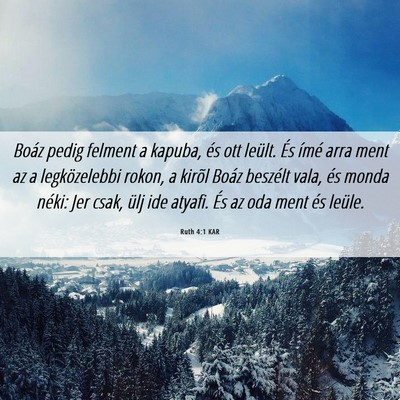 Picture 06 - Ruth 4:1 KAR - Boáz pedig felment a kapuba, és ott leült. És - Bible Verse Picture