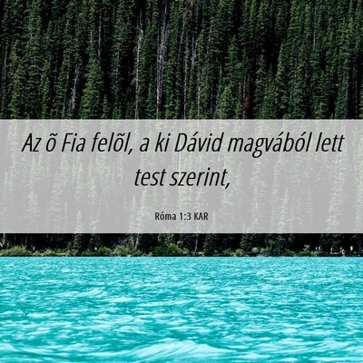 Picture 06 - Róma 1:3 KAR - Az õ Fia felõl, a ki Dávid magvából lett - Bible Verse Picture