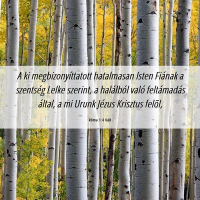 Picture 06 - Róma 1:4 KAR - A ki megbizonyíttatott hatalmasan Isten Fiának - Bible Verse Picture