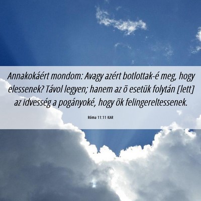 Picture 06 - Róma 11:11 KAR - Annakokáért mondom: Avagy azért botlottak-é - Bible Verse Picture