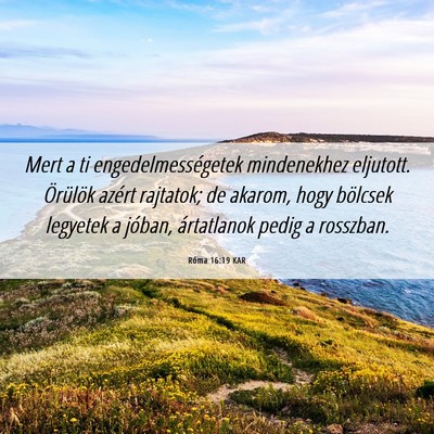 Picture 06 - Róma 16:19 KAR - Mert a ti engedelmességetek mindenekhez - Bible Verse Picture