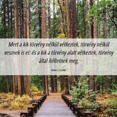 Picture 06 - Róma 2:12 KAR - Mert a kik törvény nélkül vétkeztek, - Bible Verse Picture