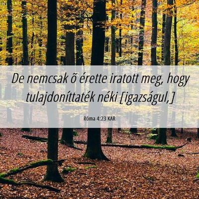 Picture 06 - Róma 4:23 KAR - De nemcsak õ érette iratott meg, hogy - Bible Verse Picture
