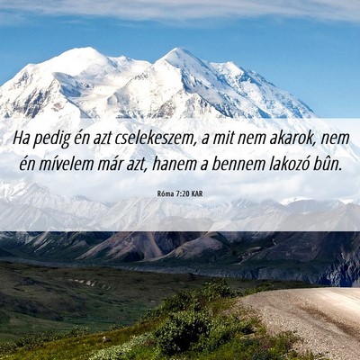 Picture 06 - Róma 7:20 KAR - Ha pedig én azt cselekeszem, a mit nem akarok, - Bible Verse Picture