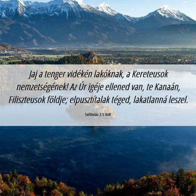 Picture 06 - Sofóniás 2:5 KAR - Jaj a tenger vidékén lakóknak, a Kereteusok - Bible Verse Picture