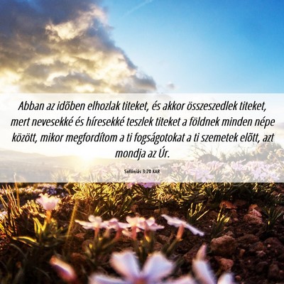 Picture 06 - Sofóniás 3:20 KAR - Abban az idõben elhozlak titeket, és akkor - Bible Verse Picture