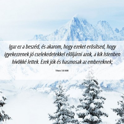 Picture 06 - Titusz 3:8 KAR - Igaz ez a beszéd, és akarom, hogy ezeket - Bible Verse Picture