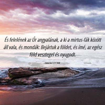Picture 06 - Zakariás 1:11 KAR - És felelének az Úr angyalának, a ki a - Bible Verse Picture