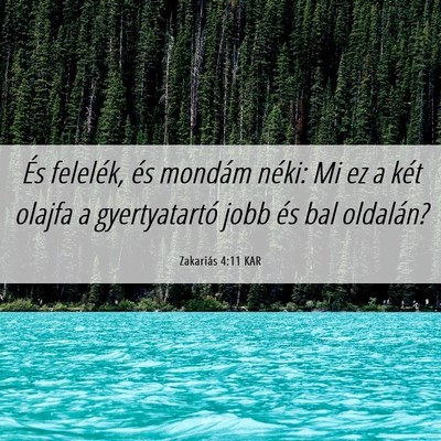 Picture 06 - Zakariás 4:11 KAR - És felelék, és mondám néki: Mi ez a két - Bible Verse Picture