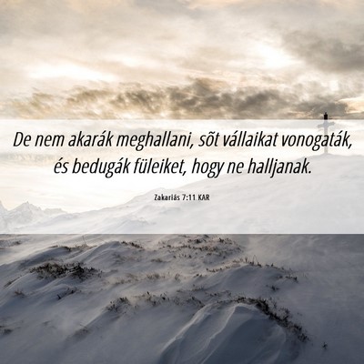 Picture 06 - Zakariás 7:11 KAR - De nem akarák meghallani, sõt vállaikat - Bible Verse Picture
