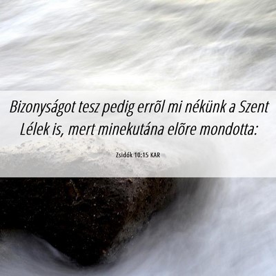 Picture 06 - Zsidók 10:15 KAR - Bizonyságot tesz pedig errõl mi nékünk a - Bible Verse Picture