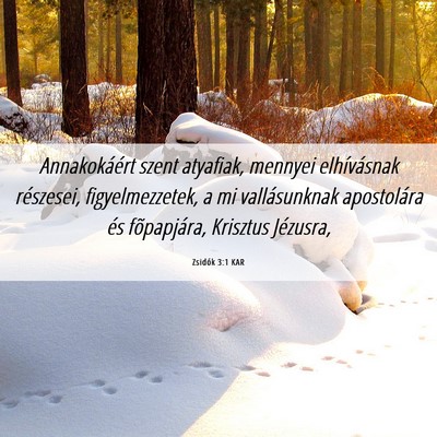 Picture 06 - Zsidók 3:1 KAR - Annakokáért szent atyafiak, mennyei - Bible Verse Picture