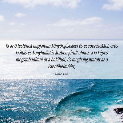 Picture 06 - Zsidók 5:7 KAR - Ki az õ testének napjaiban könyörgésekkel - Bible Verse Picture