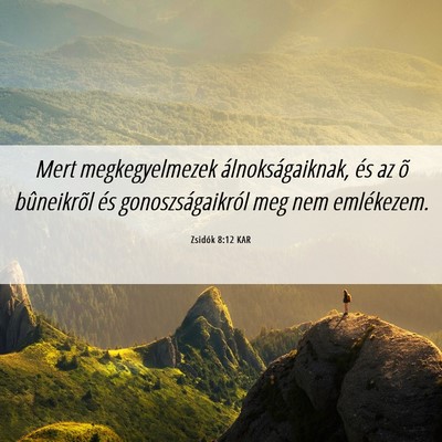 Picture 06 - Zsidók 8:12 KAR - Mert megkegyelmezek álnokságaiknak, és az õ - Bible Verse Picture