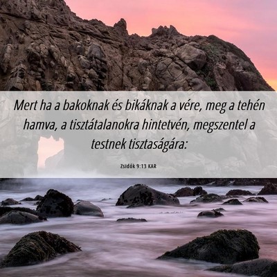 Picture 06 - Zsidók 9:13 KAR - Mert ha a bakoknak és bikáknak a vére, meg a - Bible Verse Picture