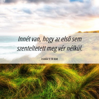 Picture 06 - Zsidók 9:18 KAR - Innét van, hogy az elsõ sem szenteltetett meg - Bible Verse Picture