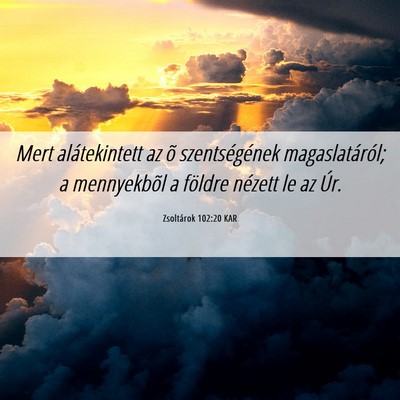Picture 06 - Zsoltárok 102:20 KAR - Mert alátekintett az õ szentségének - Bible Verse Picture