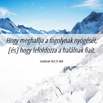 Picture 06 - Zsoltárok 102:21 KAR - Hogy meghallja a fogolynak nyögését, [és] - Bible Verse Picture
