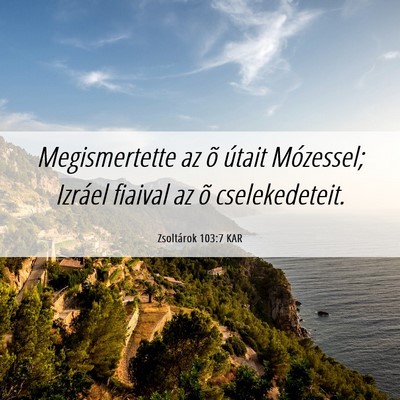 Picture 06 - Zsoltárok 103:7 KAR - Megismertette az õ útait Mózessel; Izráel - Bible Verse Picture