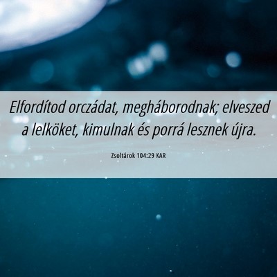 Picture 06 - Zsoltárok 104:29 KAR - Elfordítod orczádat, megháborodnak; elveszed a - Bible Verse Picture