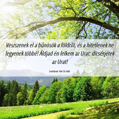 Picture 06 - Zsoltárok 104:35 KAR - Veszszenek el a bûnösök a földrõl, és a - Bible Verse Picture