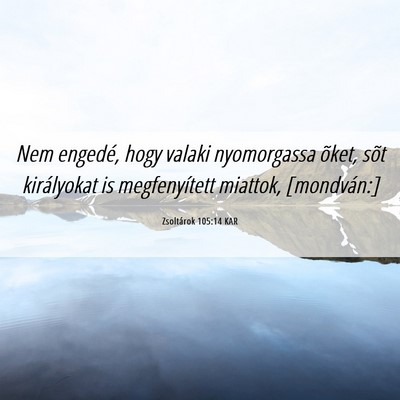 Picture 06 - Zsoltárok 105:14 KAR - Nem engedé, hogy valaki nyomorgassa õket, sõt - Bible Verse Picture