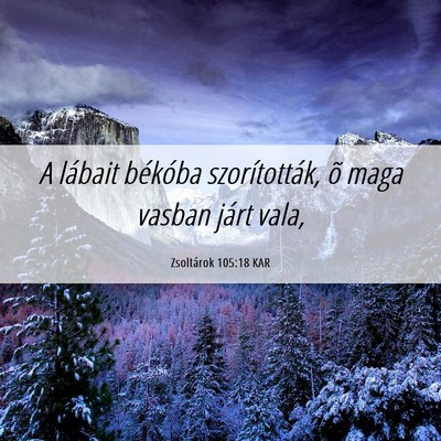 Picture 06 - Zsoltárok 105:18 KAR - A lábait békóba szorították, õ maga vasban - Bible Verse Picture