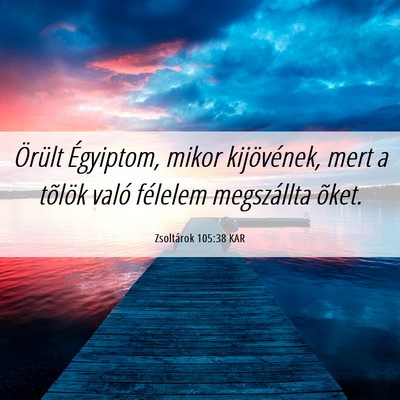 Picture 06 - Zsoltárok 105:38 KAR - Örült Égyiptom, mikor kijövének, mert a - Bible Verse Picture