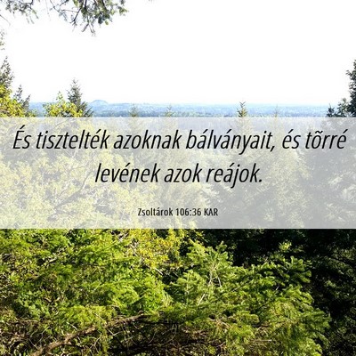 Picture 06 - Zsoltárok 106:36 KAR - És tisztelték azoknak bálványait, és tõrré - Bible Verse Picture