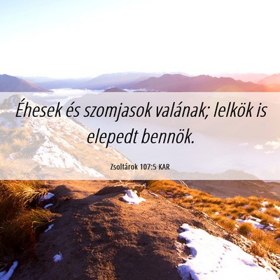Picture 06 - Zsoltárok 107:5 KAR - Éhesek és szomjasok valának; lelkök is - Bible Verse Picture