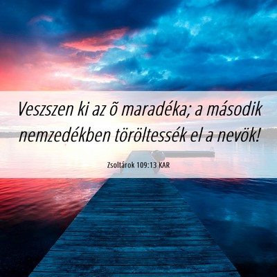 Picture 06 - Zsoltárok 109:13 KAR - Veszszen ki az õ maradéka; a második - Bible Verse Picture