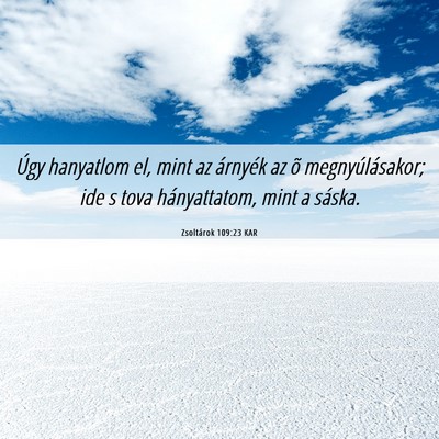 Picture 06 - Zsoltárok 109:23 KAR - Úgy hanyatlom el, mint az árnyék az õ - Bible Verse Picture