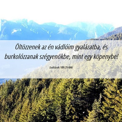 Picture 06 - Zsoltárok 109:29 KAR - Öltözzenek az én vádlóim gyalázatba, és - Bible Verse Picture