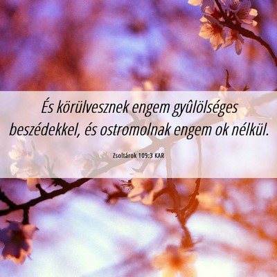 Picture 06 - Zsoltárok 109:3 KAR - És körülvesznek engem gyûlölséges - Bible Verse Picture