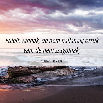 Picture 06 - Zsoltárok 115:6 KAR - Füleik vannak, de nem hallanak; orruk van, de - Bible Verse Picture