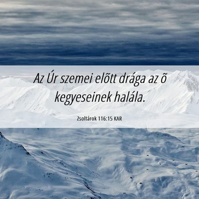 Picture 06 - Zsoltárok 116:15 KAR - Az Úr szemei elõtt drága az õ kegyeseinek - Bible Verse Picture