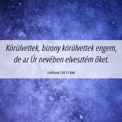 Picture 06 - Zsoltárok 118:11 KAR - Körülvettek, bizony körülvettek engem, de az - Bible Verse Picture