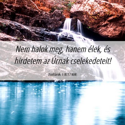 Picture 06 - Zsoltárok 118:17 KAR - Nem halok meg, hanem élek, és hirdetem az - Bible Verse Picture