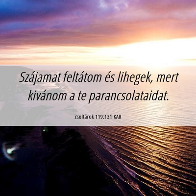 Picture 06 - Zsoltárok 119:131 KAR - Szájamat feltátom és lihegek, mert kivánom a - Bible Verse Picture