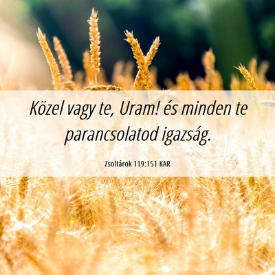 Picture 06 - Zsoltárok 119:151 KAR - Közel vagy te, Uram! és minden te parancsolatod - Bible Verse Picture