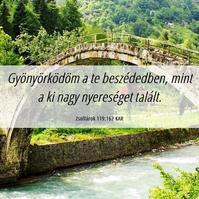 Picture 06 - Zsoltárok 119:162 KAR - Gyönyörködöm a te beszédedben, mint a ki - Bible Verse Picture