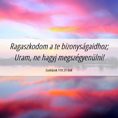 Picture 06 - Zsoltárok 119:31 KAR - Ragaszkodom a te bizonyságaidhoz; Uram, ne hagyj - Bible Verse Picture