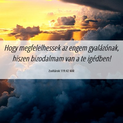 Picture 06 - Zsoltárok 119:42 KAR - Hogy megfelelhessek az engem gyalázónak, hiszen - Bible Verse Picture