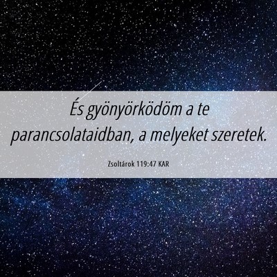 Picture 06 - Zsoltárok 119:47 KAR - És gyönyörködöm a te parancsolataidban, a - Bible Verse Picture