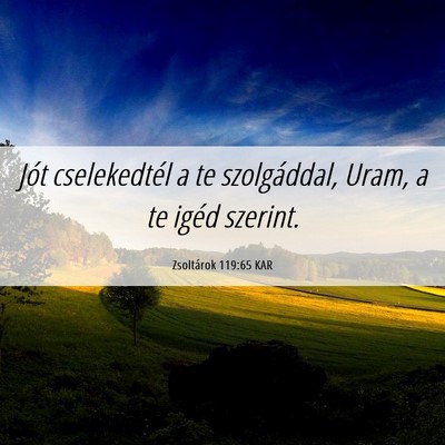 Picture 06 - Zsoltárok 119:65 KAR - Jót cselekedtél a te szolgáddal, Uram, a te - Bible Verse Picture